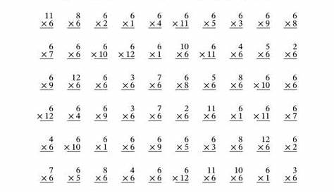 Multiplying 1 to 12 by 6 (A)