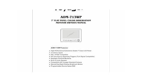 voyager aom562a aom562hd owners manual
