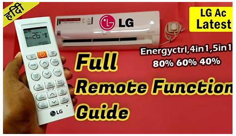 Latest Lg Ac AtoZ Full Remote Control Manual Guide & Tutorials in Hindi