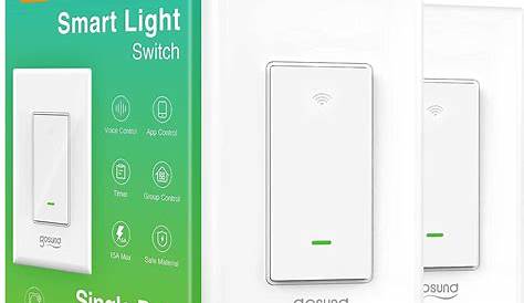 Gosund Smart Light Switch on-off in-Wall Single-Pole 15A White Wifi