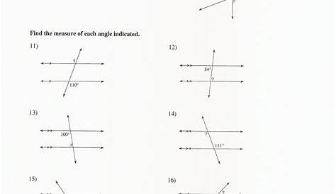 parallel lines with transversal worksheet