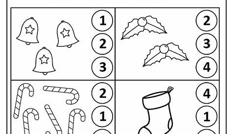 Christmas Counting To 10 Preschool Worksheets - Planes & Balloons