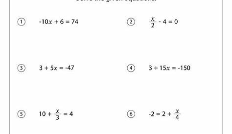 Basic Equations Worksheets / Solving Equations Worksheets Access Maths