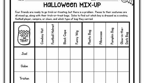 halloween worksheets for 3rd grade