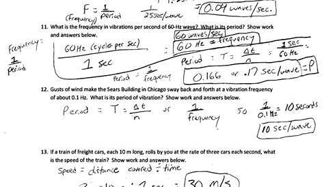 light waves worksheet answers