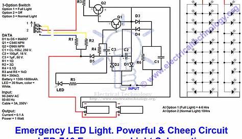 desktop led emergency light circuit diagram