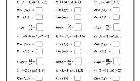 slope from 2 points worksheets