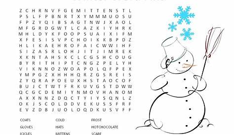 winter word searches free printable