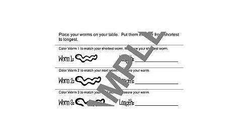 measuring worms worksheet