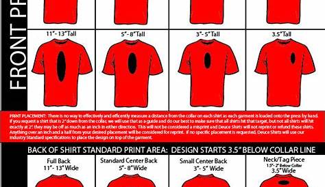 vinyl size chart for shirts