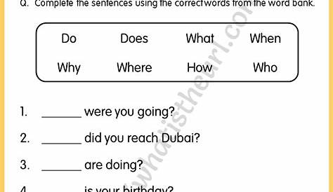 question worksheets