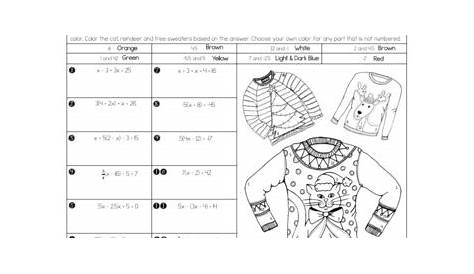 Holiday Math - One, Two-Step and Multi-Step Equation Worksheets | TpT