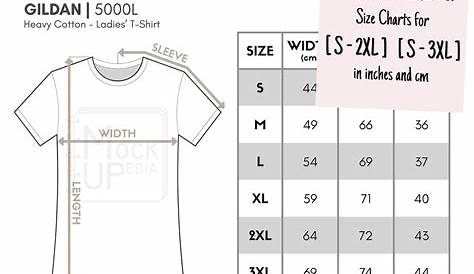 size chart for gildan shirts