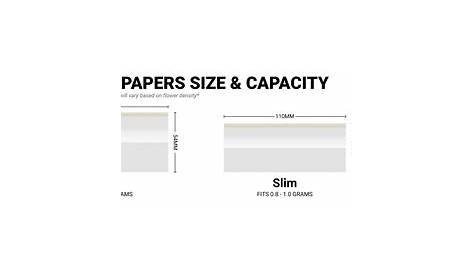 rolling paper size chart