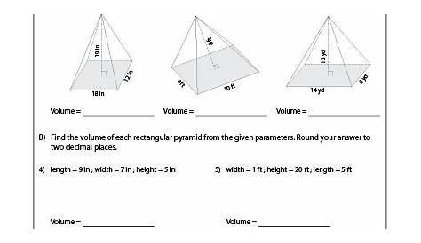 Volume Of Pyramids And Cones Worksheet Answers
