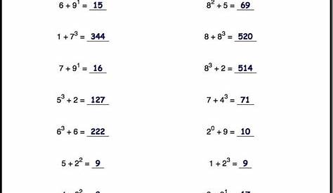 integer exponents worksheets
