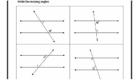 interior angles worksheet answers