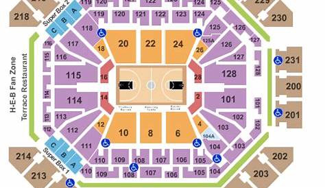 AT&T Center Seating Chart + Rows, Seat Numbers and Club Seats