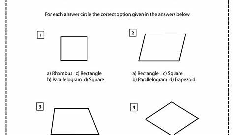 quadrilateral worksheets 3rd grade