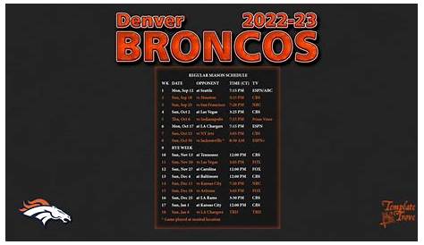 Minnie Tate Trending: Broncos Schedule 2023-24