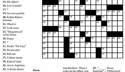 Large Print Free Printable Crossword Puzzles For Seniors | Crossword