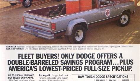 Dodge Ram Miser 350 Dyna-Trac 250 Fleet ad1983