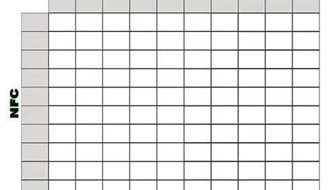 printable super bowl square grid | Superbowl, Tailgating & Game Day