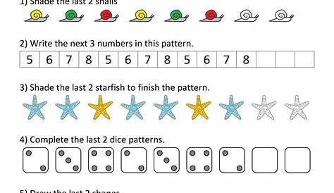 math patterns worksheet