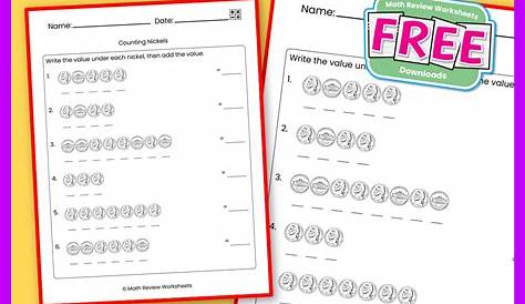 Counting Nickels - Math Review Worksheets
