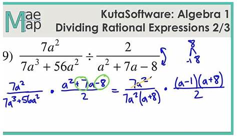 KutaSoftware: Algebra 1- Dividing Rational Expressions Part 2 - YouTube