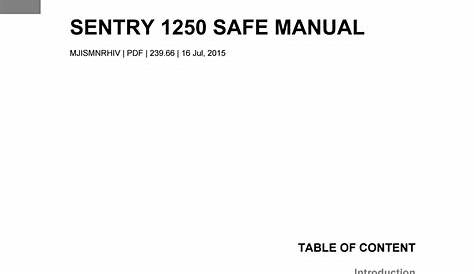 sentry safe user manual
