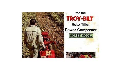 Troy Bilt Tiller Horse Model Owners Maintenance Instruction Operators
