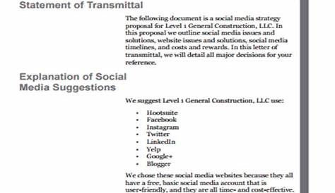 social media proposal template pdf