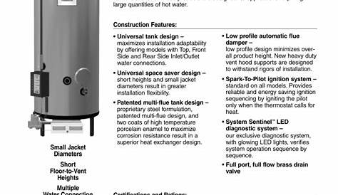 rheem water heater parts manual