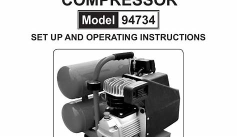 Central Pneumatic Air Compressor 94734 Users Manual