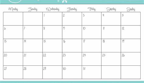 printable monthly workout calendar