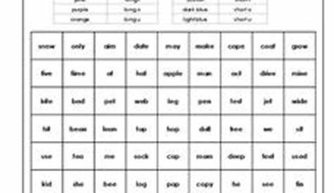 Long and Short Vowel Sounds Worksheet for Kindergarten - 2nd Grade