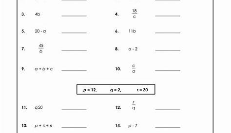 Math Worksheets Algebra