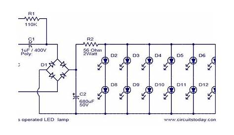 Mains operated LED lamp - Electronic Circuits and Diagrams-Electronic