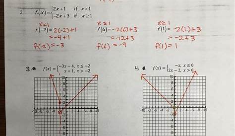 piecewise function worksheets with answers