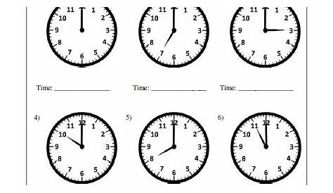 telling time clock worksheets