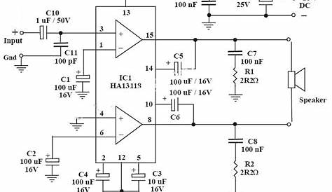 18W Car Stereo Amplifier Circuit Diagram | Electronic Circuit Diagrams