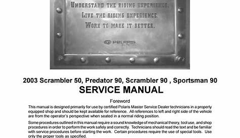 polaris master repair manual