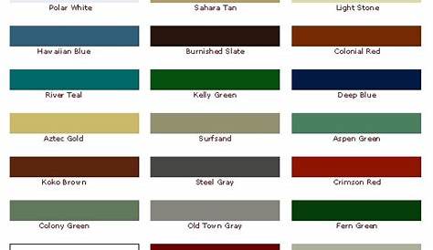 Mcelroy Metal Color Chart | AdinaPorter