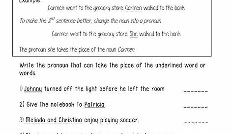 Personal Pronouns Worksheet Grade 6 – Kidsworksheetfun