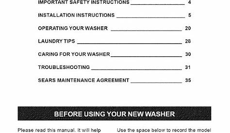 Kenmore 11016202691 User Manual AUTOMATIC WASHER Manuals And Guides