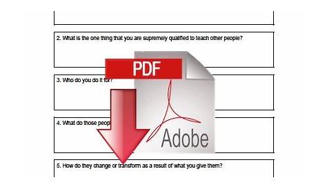 purpose driven life worksheet pdf