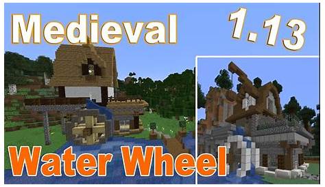 Minecraft Medieval WaterMill with Water Wheel Tutorial | Easy build