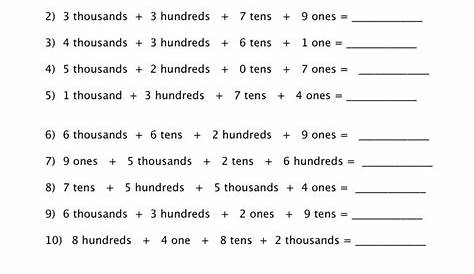 place value tens and ones worksheets