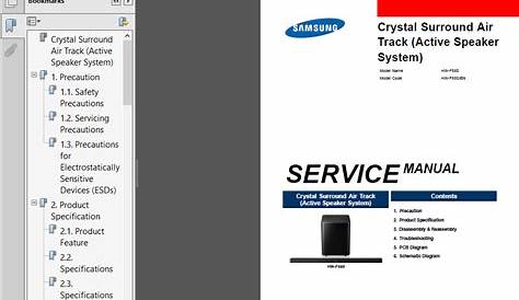 Samsung Hw f550 Crystal Surround Air Track Service Manual - PDF
